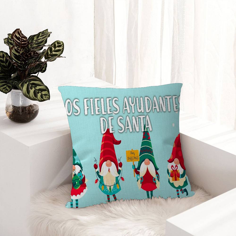 Christmas Gnome Cartoon Personalized Picture Text Home Decorative Pillows Household Gifts 45x45cm