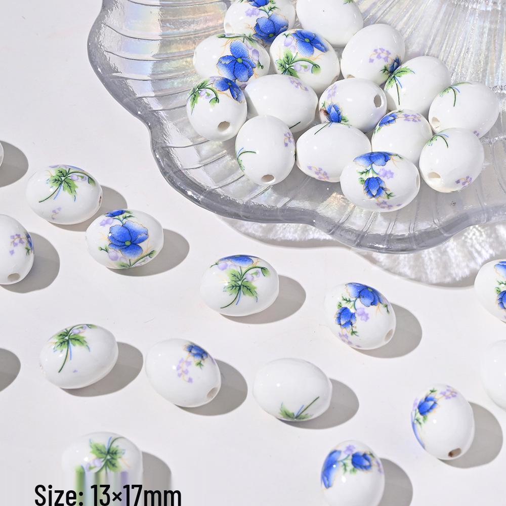 Blue Series Japanese Ceramic Seashell & Heart Beads for DIY Jewelry