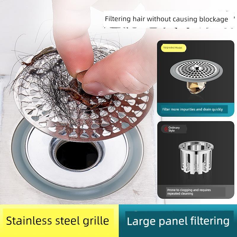 Anti-Odor Floor Drain Core, Universal for Bathrooms, Insect-Proof Hair Filter, Anti-Odor Device for Drain Pipes, Sealing Cover