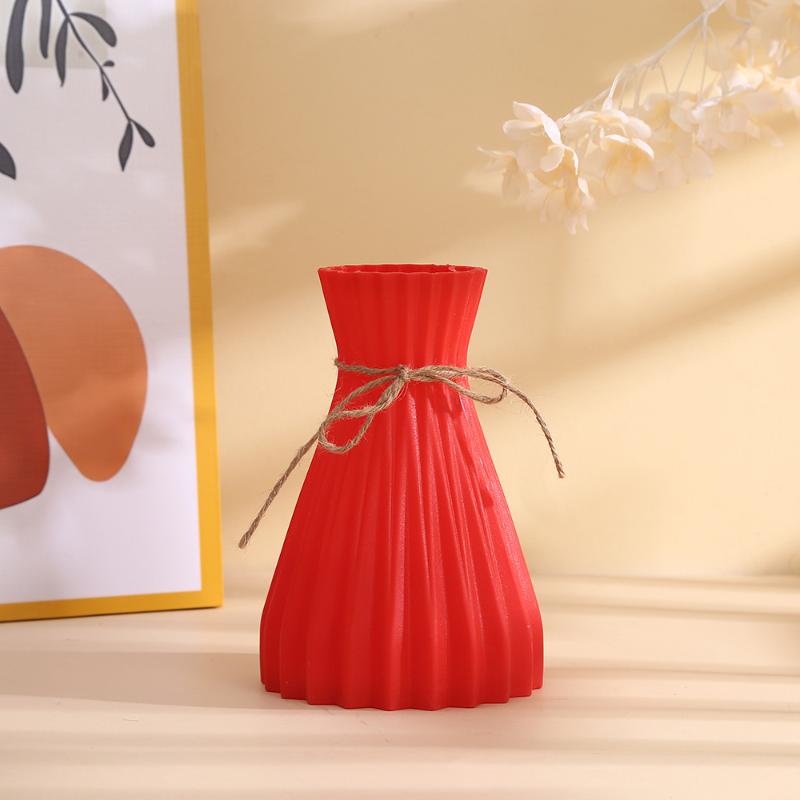 Creative Origami Vase European Pleated Vase Plastic Waist Folding Flower Vase Folding Paper Style Dry Flower Bottle Modern