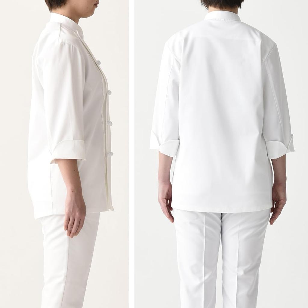 [Seven Uniform] AA0498-0 White L Chef Coat, 3/4 Sleeve, Unisex, Inner Pocket, Wrinkle-Resistant, for Chefs, Restaurants, and Food Service Workers