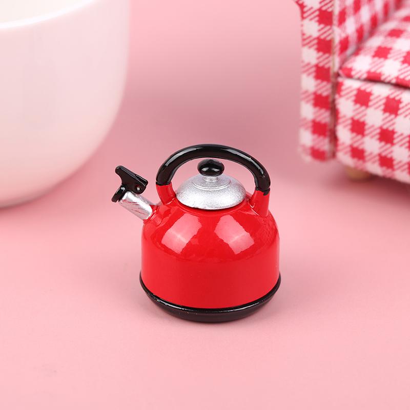 1/6 Dollhouse Miniature Cute Big Belly Kettle Simulation Furniture Tea Pot Kitchen Model Toy For Doll House Diy Life Scene Decor