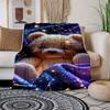 "Starry Night Teddy Bear Plush Toy - Celestial Comfort"Blanket Flannel Throw Blanket for Sofa, Bed, Travel, Camping, Office, Couch, Chair, A