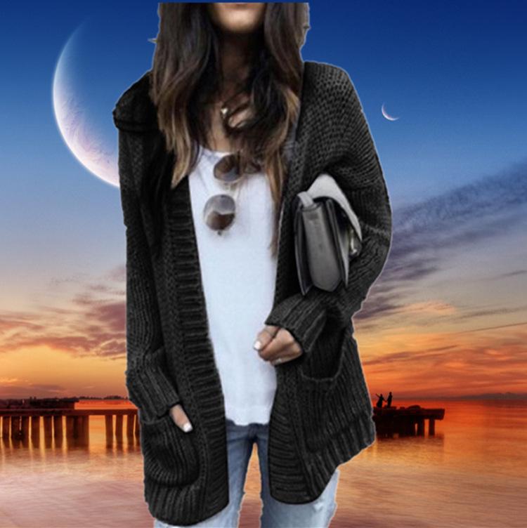 

Women s Long-Sleeve Cardigan Sweater - 2025 Trend 3XL чёрный