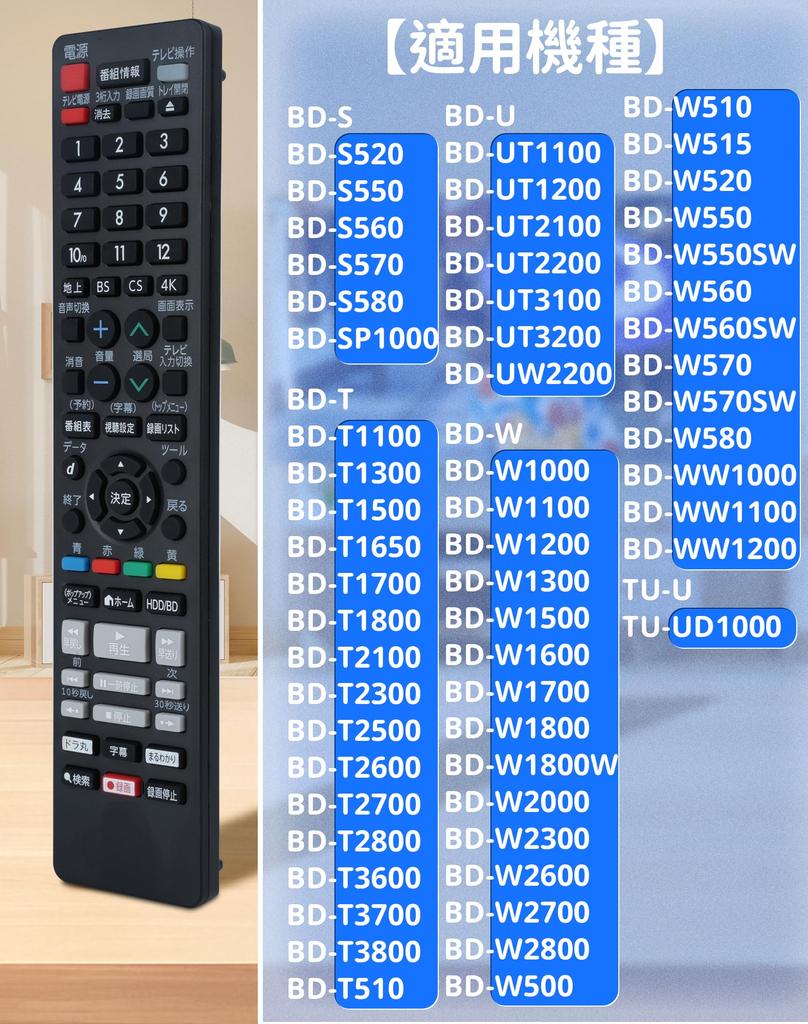 Compatible Recorder Remote Control for Sharp AQUOS and Series Blu-ray AN-65RC1, 2B-C10BW1, 2B-C05DW1, 2B-C10CW1, 2B-C05CW1, 2B-C10DW1