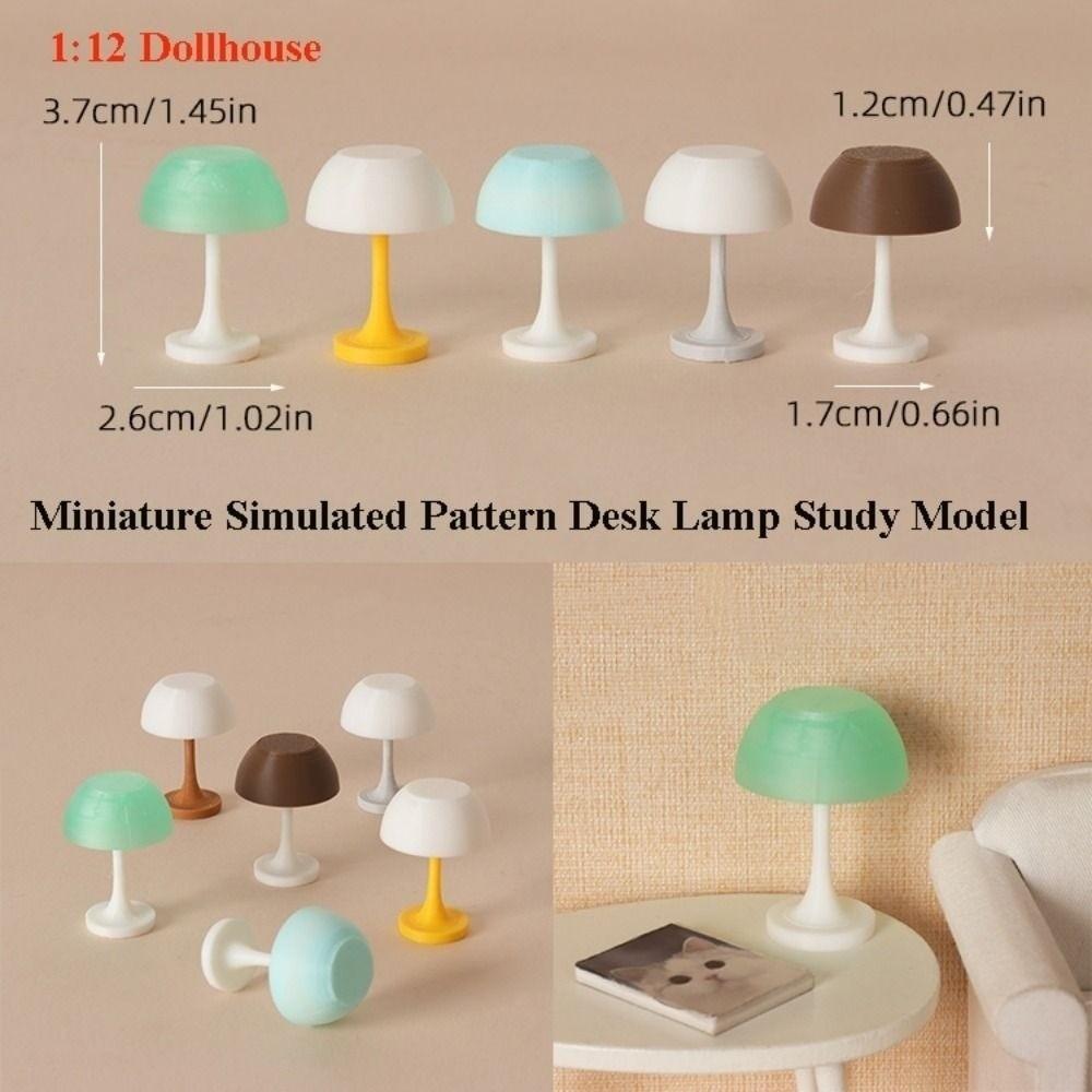 1:12 Dollhouse Miniature Desk Lamp Simulated Pattern Bedroom Lamp Dollhouse Furniture Decoration
