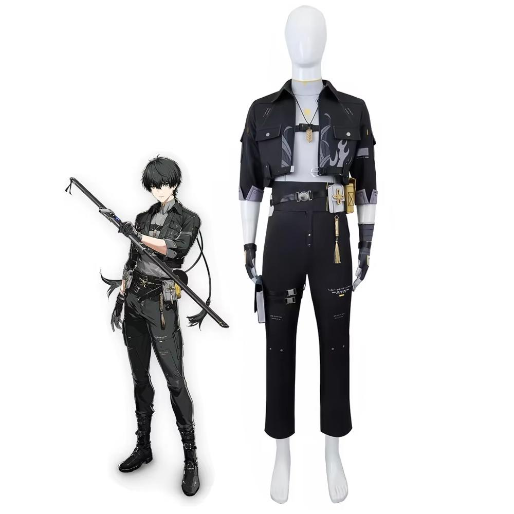 Costume Cosplay Rover Maschile di Wuthering Waves, Uniforme con Parrucca per Festa di Halloween e Natale