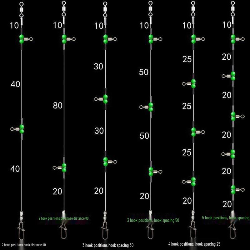 Nylon leuchtende Perlen Wirbel Angelmontage für Wels, Umberfisch, Schlammkarpfen & Felsenbarsch