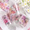 6 Rolls/box, Elegant Floral Pattern PET Stickers, Suitable for DIY Photo Frames, Manuals, and Gift Box Decoration, Stylish Beaut