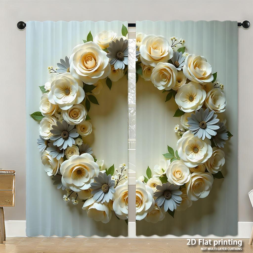 Piece Set High Definition Digital Printed Curtainsseafloor Themed Pastel Color Sea Creatures Border Patternhome Decoration Curtain Polyester