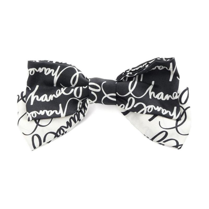 

CHANEL solid color design cotton hair clip women s black чорний