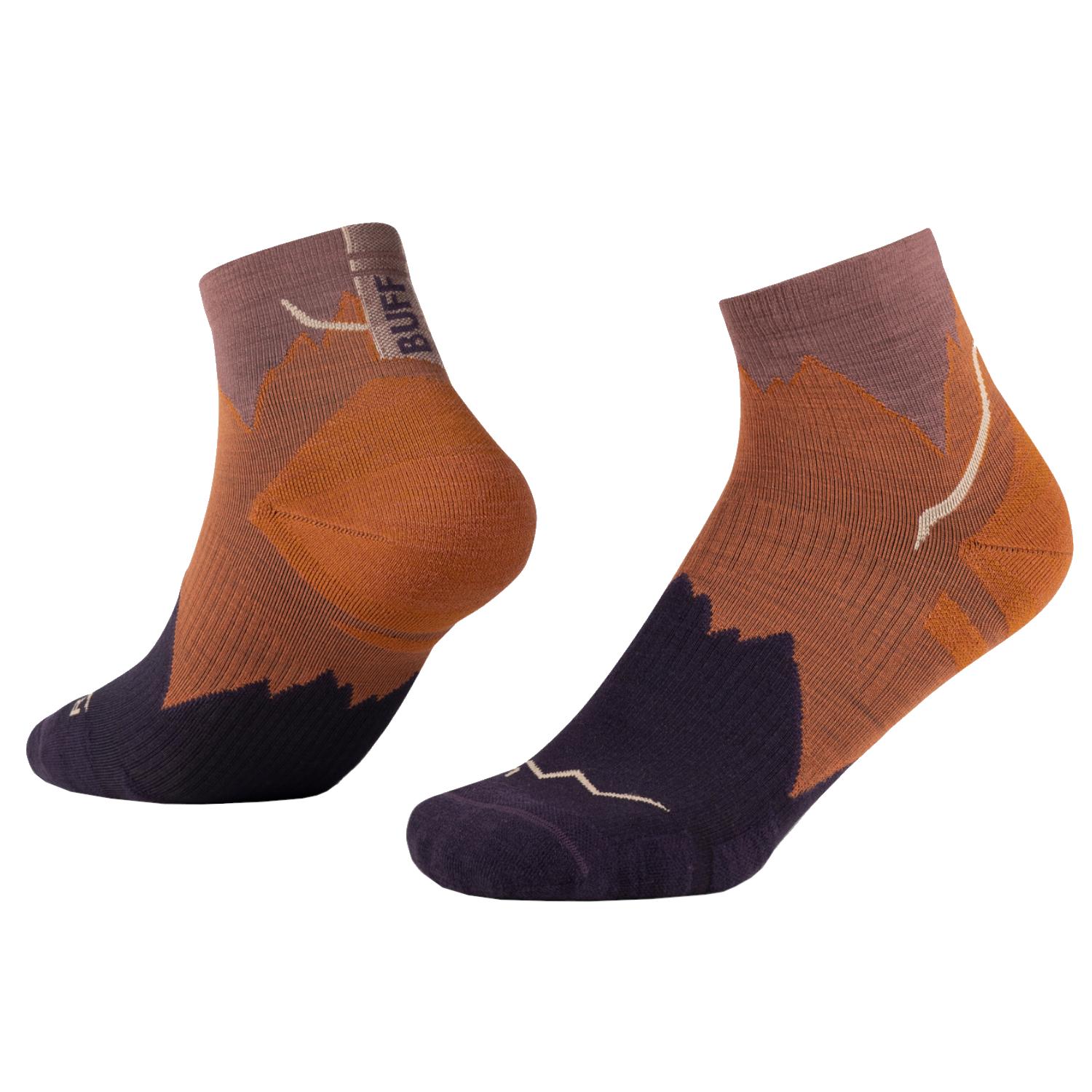 BUFF Merino Leichte Viertelsocken, Unisex braune Socken 36-38 braun