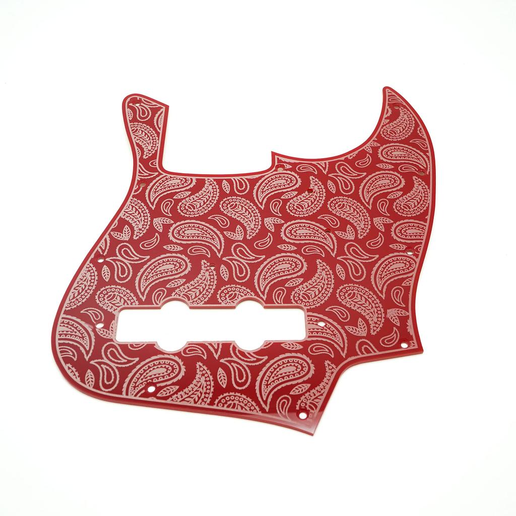 Jazz Bass Pickguard [Paisley Engraving] Red