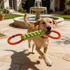 Pet Playtime Dog Toy Rope Double-Ring Cotton Blend for Interactive Enjoyment