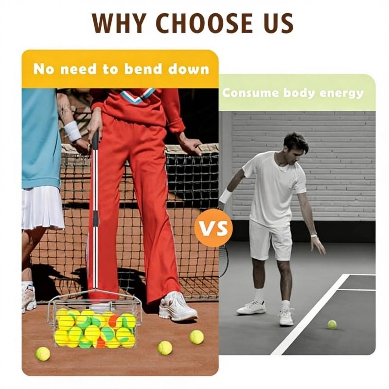 Raccoglitore Palline da Tennis Raccoglitore Tennis Portapalline Tennis Supporto Raccoglitori Palline da Tennis Raccoglitori Pickleball Superiore