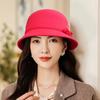 Women's Woolen Top Hat, Round Top Fisherman Hat, Internet Famous Versatile Retro British Basin Hat