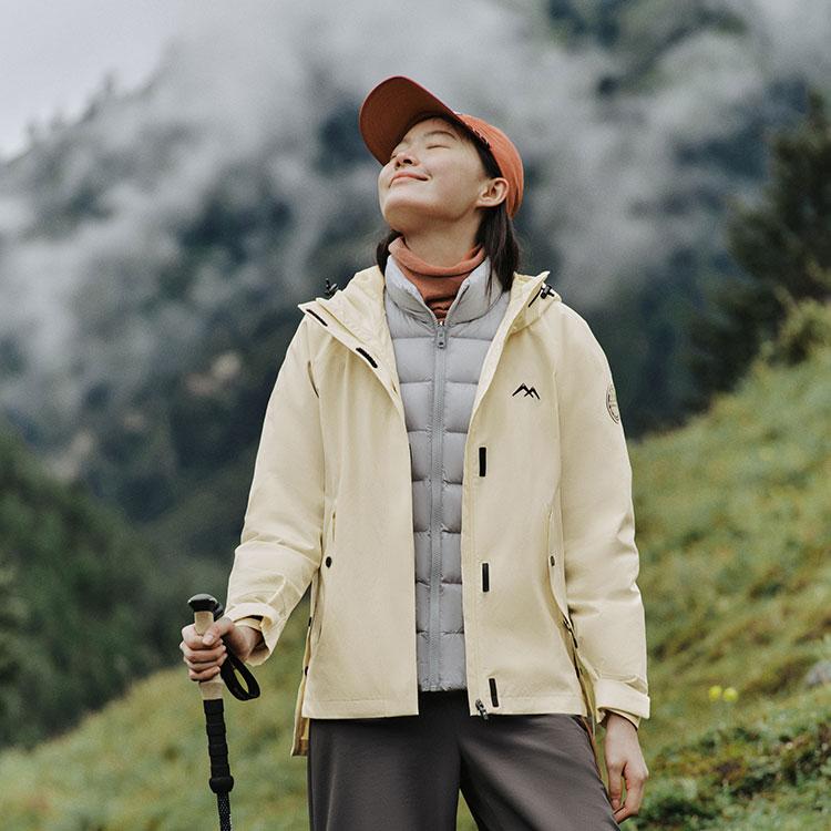 Skechers Cube Series Three-In-One Warm Down Liner Waterproof Windproof Wear-Resistant Outdoor Sports Hiking Travel Commuting Jacket L424W169-02ZL