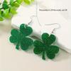 European and American New St. Parker's Day Earrings Personalized Green Simple Lucky Grass Flat Acrylic Clover Earrings
