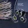 Vintage-Inspired Luxury Olive Green Zircon Jewelry Set - Includes Bracelet, Earrings, Necklace & Ring | Perfect For Weddings
