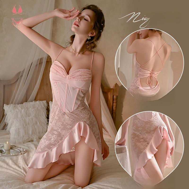 Youthful Satin Sleep Skirt With V Neck And Sleeveless Design For Lounge