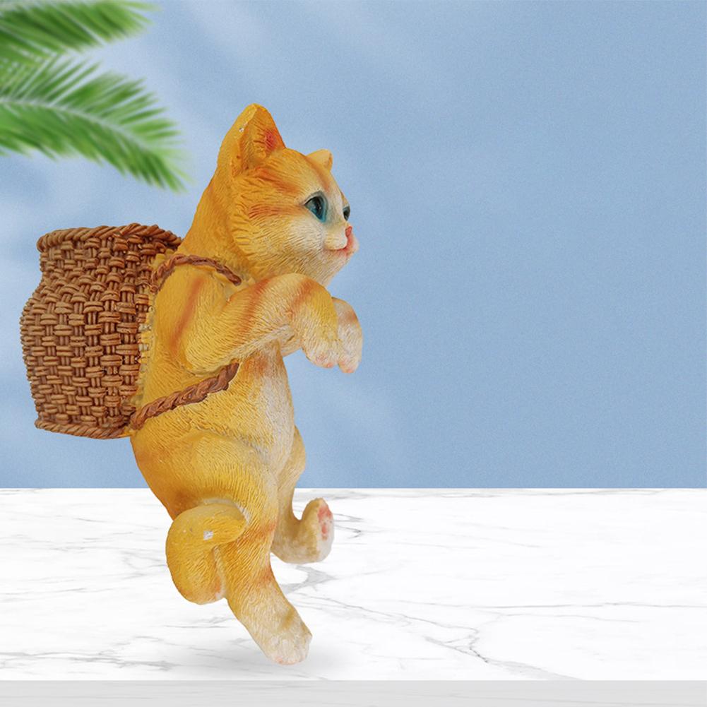 Fish Tank Creative Cute Hanging Backpack Cat Artificial Lifelike Ornaments Aquarium Landscaping Decoration