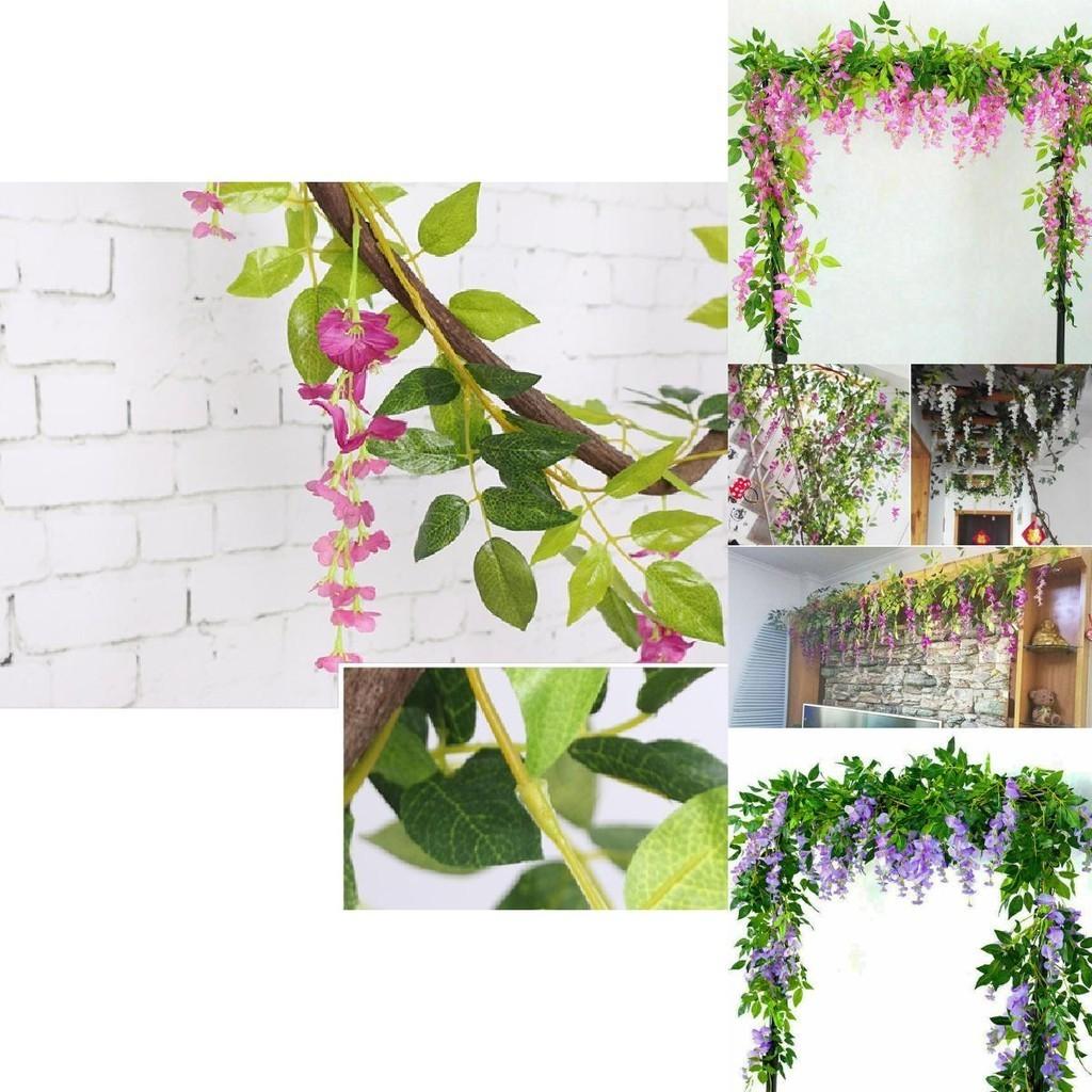 Wunderschöne 2x Künstliche Glyzinienblütenranke mit realistischen Blütenblättern für alle Anlässe