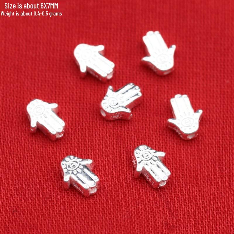 Sterling Silver Elephant & Leaf Double Charm Beads with OT Clasp for DIY Jewelry