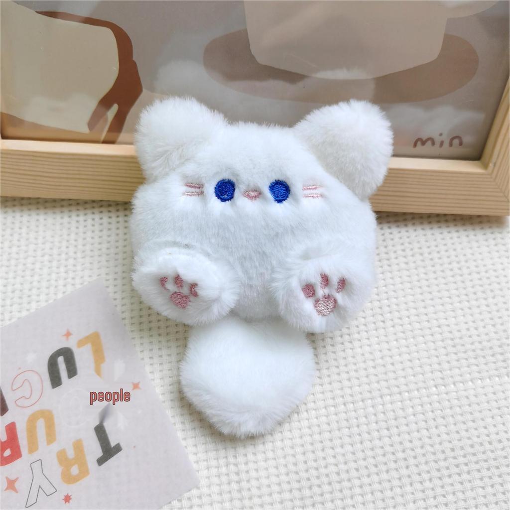 Squeaky Kitten Plush Pendant & Cute Cartoon Kitty Brooch Hair Accessories