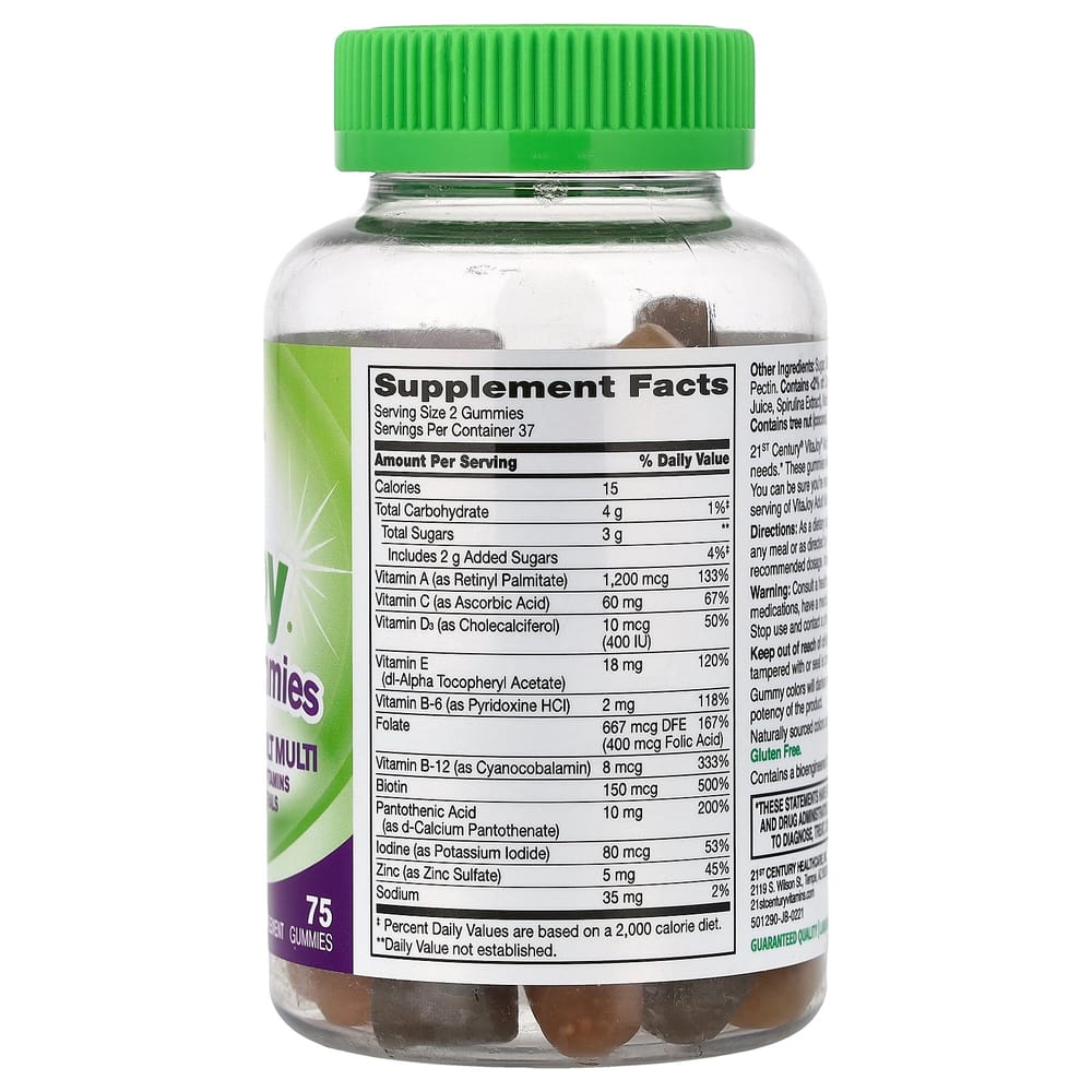 21st Century Sentry Vita Joy Adult Multivitamin Fruit Flavor Gummies, 75 Count