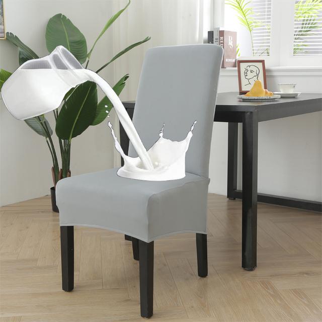 Waterproof High Back Xl /M Size Solid Chair Cover Stretch Dress For Chair Covers For Dining Room Wedding Banquet Home Decor Case