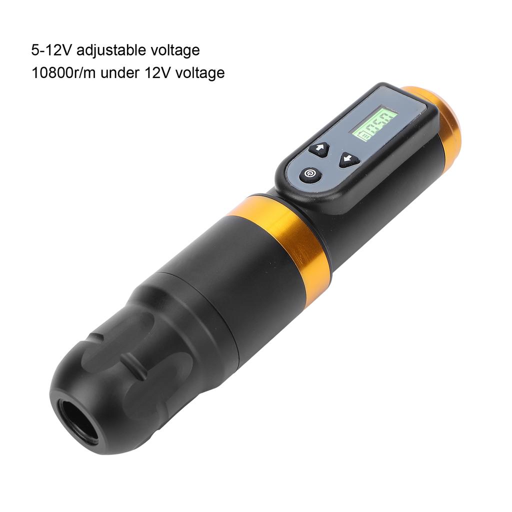 Cordless Power Supply Rotary Tattoo Pen Professional Aluminum Alloy Motor Tattoo Pen with RCA Converter