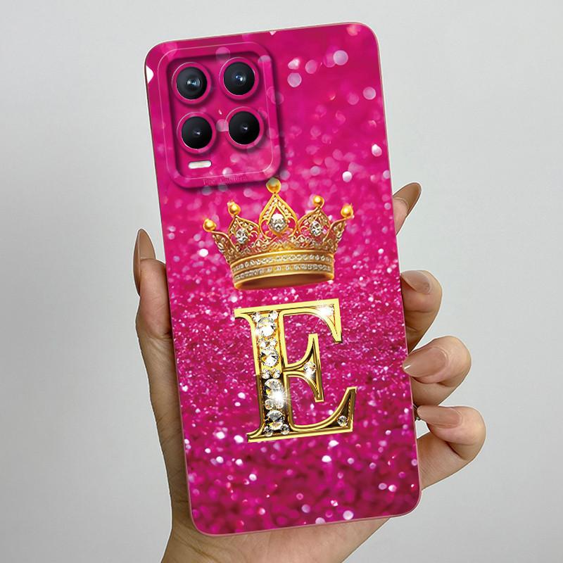 For Realme 8 Pro RMX3085 RMX3081 Fashion Initial Letter Couple Phone Case for Realme8 8Pro 4G Soft Silicone Protective Casing