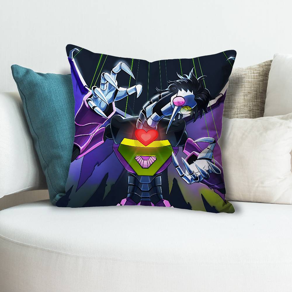DDeltarunes Spamton Game Pillow Cases for Bedroom Living Room Sofa Home Decor Polyester Cushion Cover with Zipper