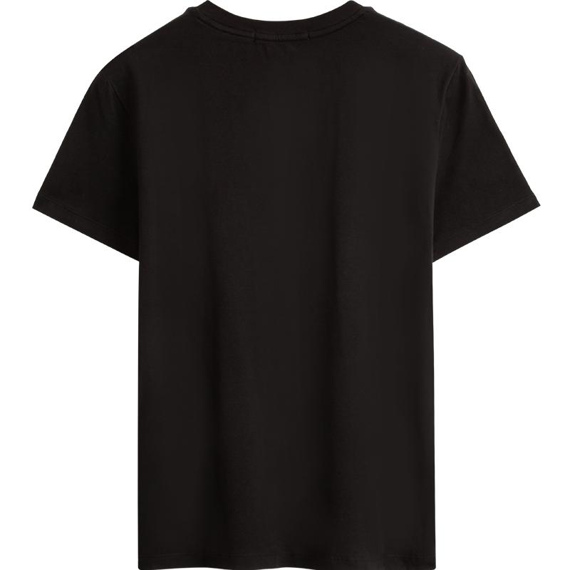 Calvin Klein Classic Versatile Round Neck Simple Print Stretchy Casual Short Sleeve T-Shirt Women Tops Black J219146-BEH