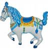 Blue Circus Horse Foil Balloon 36", 1 Pc.