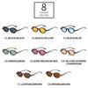 SO&EI Fashion Small Oval Sunglasses Rivets Women Shades UV400 Vintage Punk Men Candy Color Sun Glasses