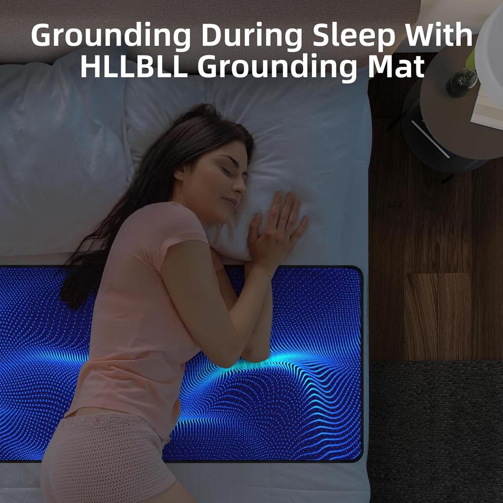 Grounding Mat for Improved Sleep, Reduced Anxiety, Pain, Inflammation, Headache Relief, Balance. Grounded Therapy (Black, Queen/60 * 27.5inch)