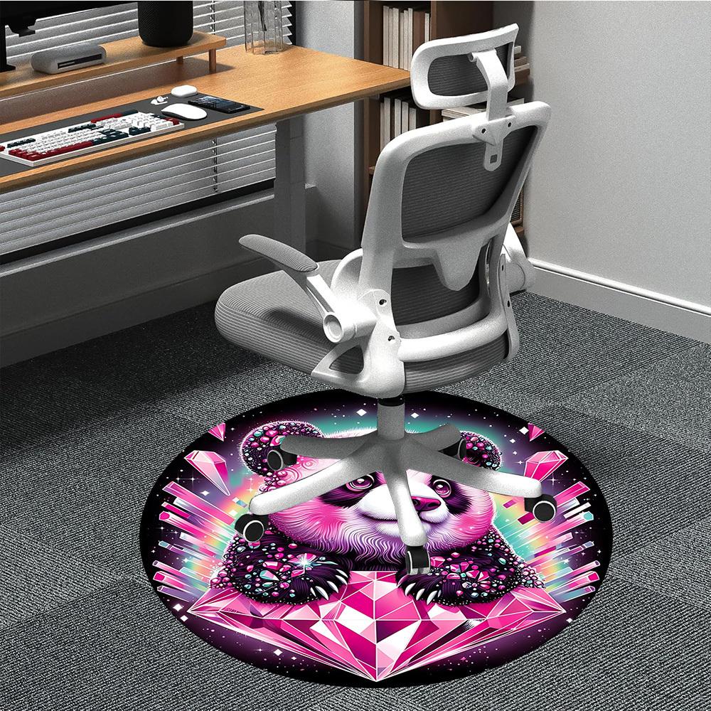 

1pc Crystal Panda Chair Carpet for Office, Non-slip, Soft and Durable Rug, Perfect for Office, Living Room yy251103190 80cm by 80cm