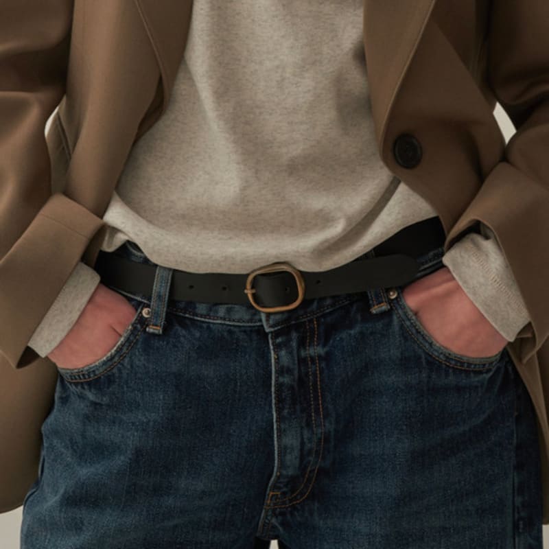 

MOTT Gold Round Ring Belt - Black FREE