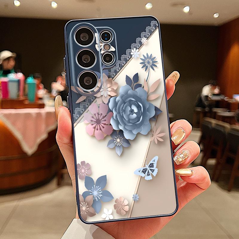 INS Watercolor Flower Magnetic Case For Samsung S26 Ultra S25 Edge S24 FE S23 S22 Plus A54 A15 A35 A55 A16 A36 A56 A17 A37 A57 5G Matte Cover