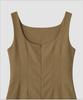 Deolil Boat Neck Wool Dress_Beige