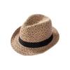 Jazz Straw Hat British Curled Top Hat Summer Men's and Women's Hollow Hat Gentleman's Hat Tide Travel Sunshade Sun Protection Hat