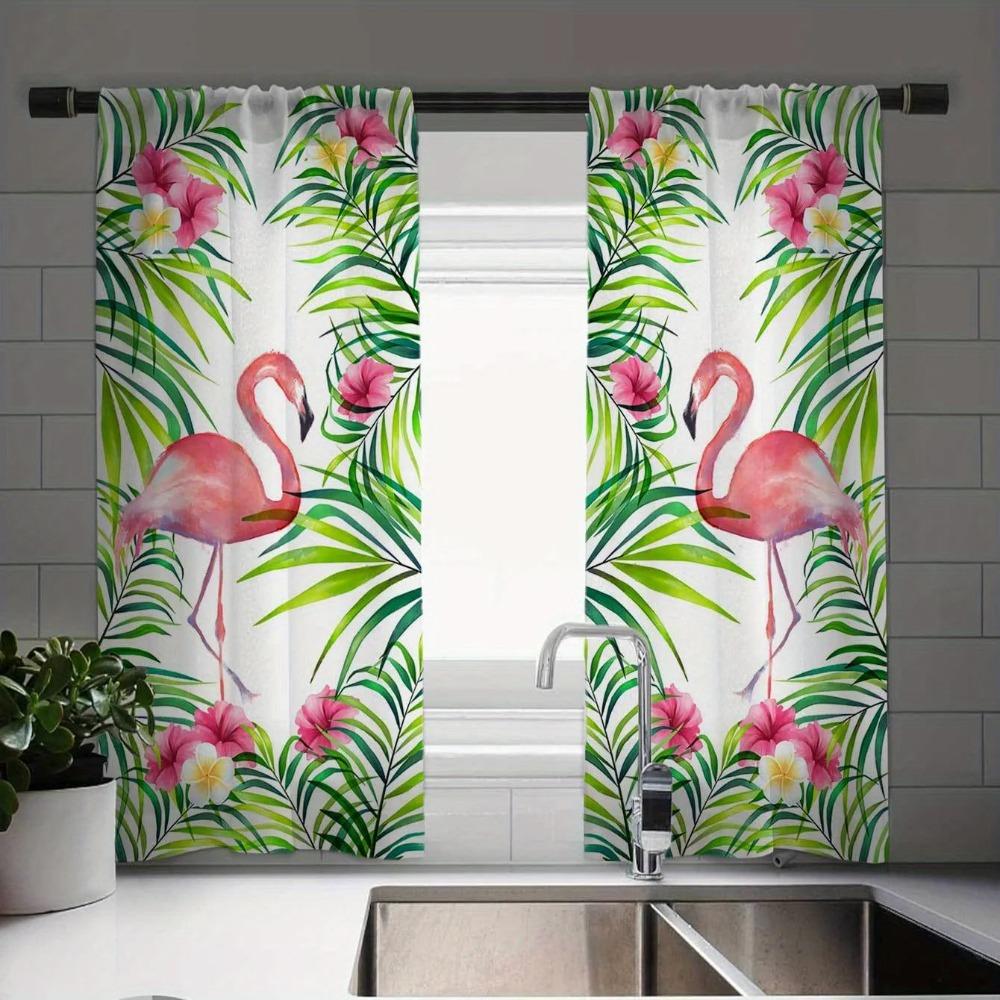 2 Panel Tulip Flower Print Curtain Flamingo Curtain Sunflower Curtain for Bedroom Living Room Kitchen Blinds Window  cortinas
