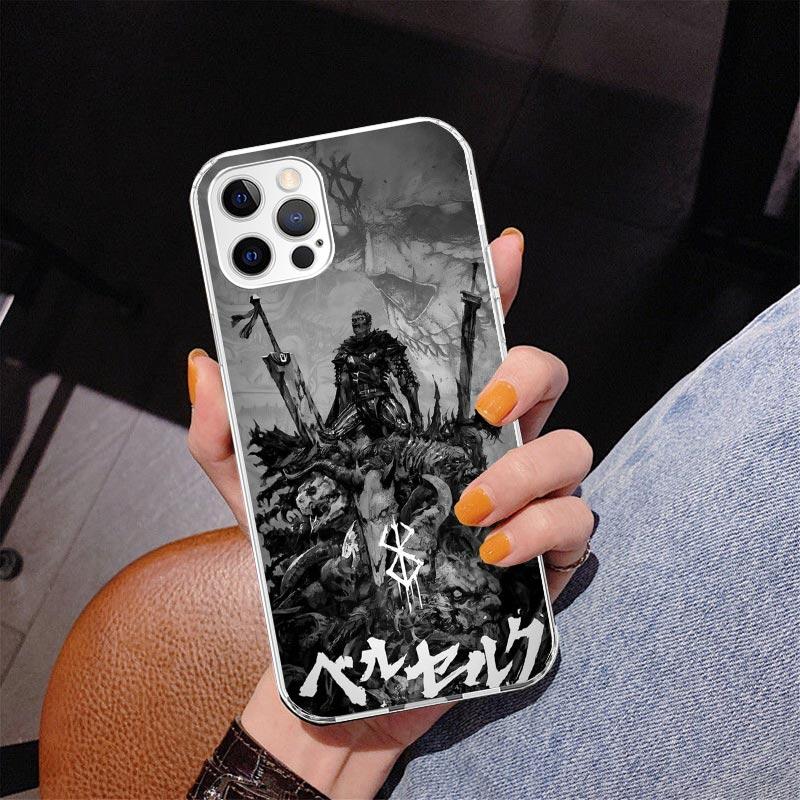 Black White G-Guts B-Berserks Phone Case For iPhone 13 12 Mini 11 Pro Max XS XR X SE 7 8 Plus 5S 5 6S 6 Gift Print Cover Fundas