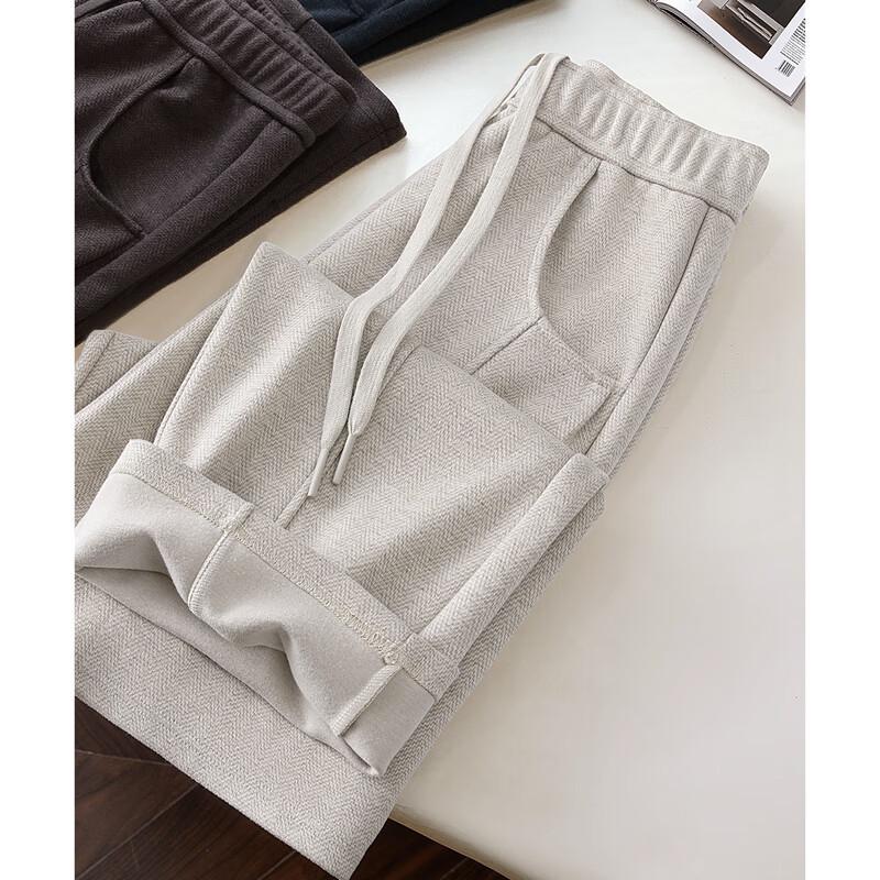 Women's Wool Blend Acetate Drawstring Relaxed Casual Pants