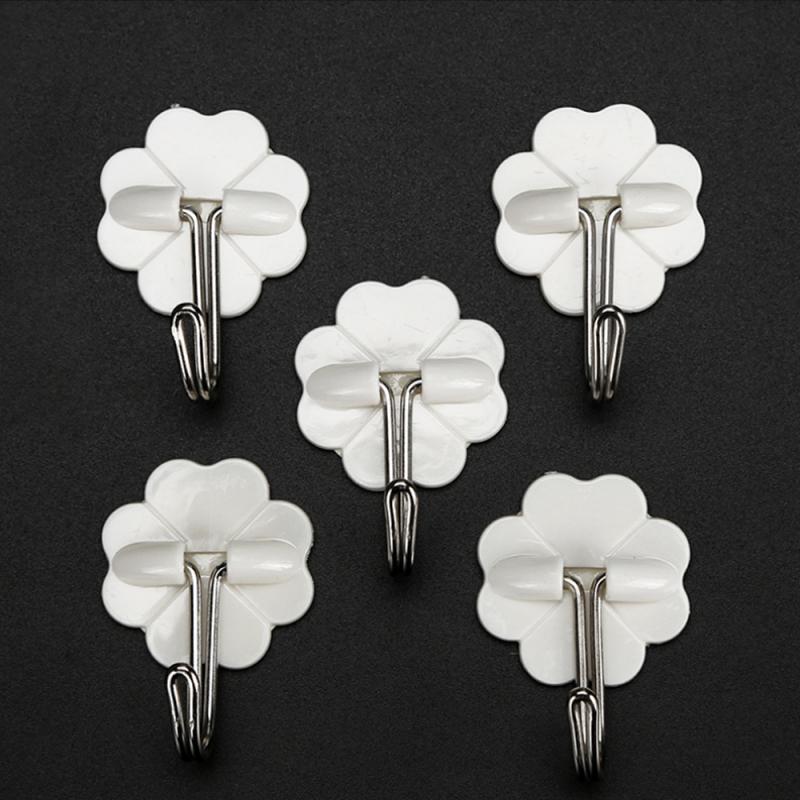 1/2/3PCS Adhesive Hook Not Damaging The Wall Smooth Adhesion White Cartoon Strong Sticky Furniture Supplies Wall Hooks