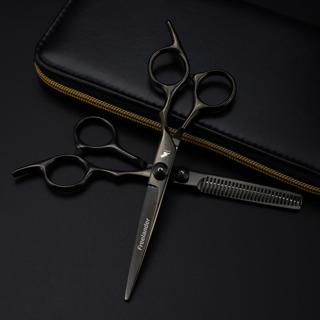 6" High-Color Hairdressing Scissors: Straight & Thinning Shears