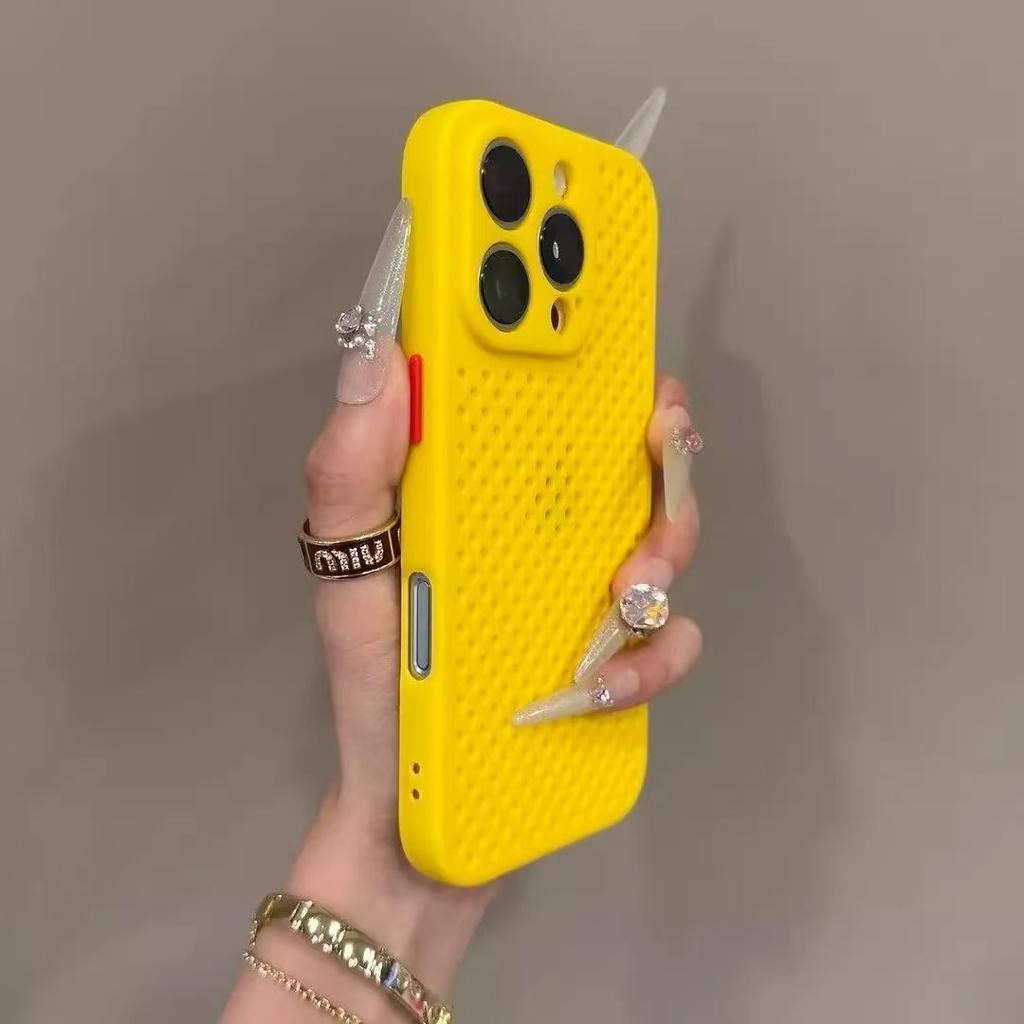 Coque de protection souple en TPU à mailles de dissipation thermique de luxe pour iPhone 16 E 15 14 Puls 13 12 11 Pro Max, étui de téléphone joli et concis