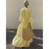 European and American casual vacation style medium and long dress women's summer new temperament loose skirt
