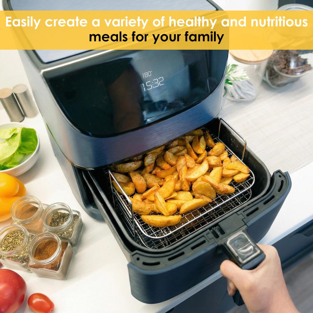 2/3 Tier Air Fryer Rack Stainless Steel Air Fryer Grill Grate Heat Resistant Dehydrator Racks for Cooking Kitchen Accessories